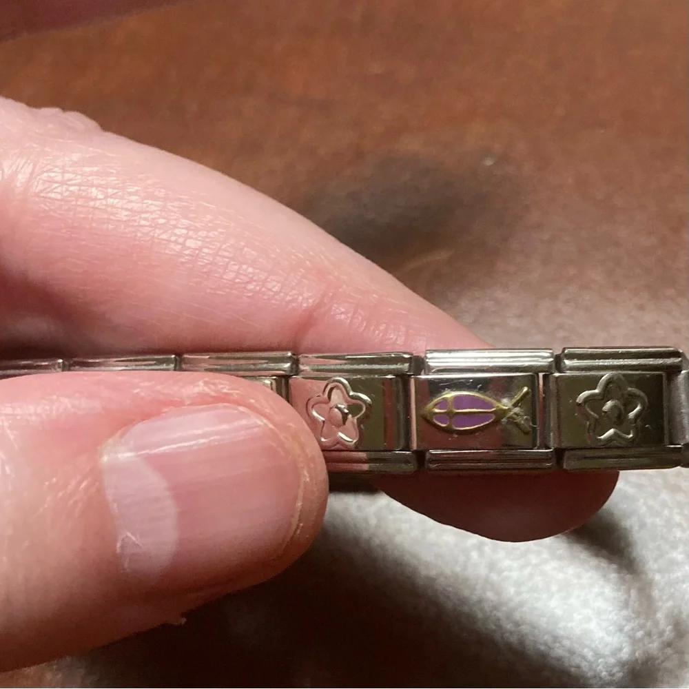 CLAIRE'S unfinished silver color bracelet with cross charm